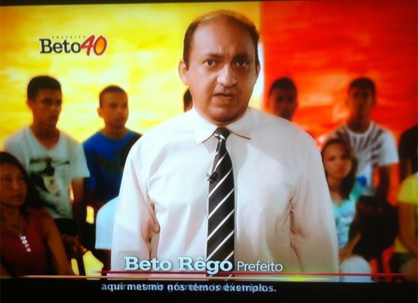 Beto em seu programa eleitoral...(Imagem:Reprodu&ccedil;&atilde;o)