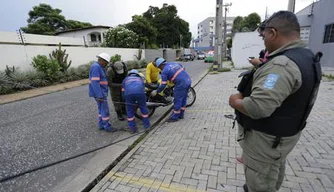 Acidente com mototaxista no centro de Teresina.