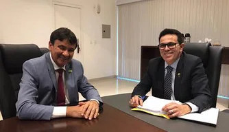 Wellington Dias e Zé Santana em reunião