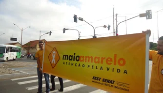 O projeto Maio Amarelo busca conscientizar motoristas a serem prudentes no trânsito.