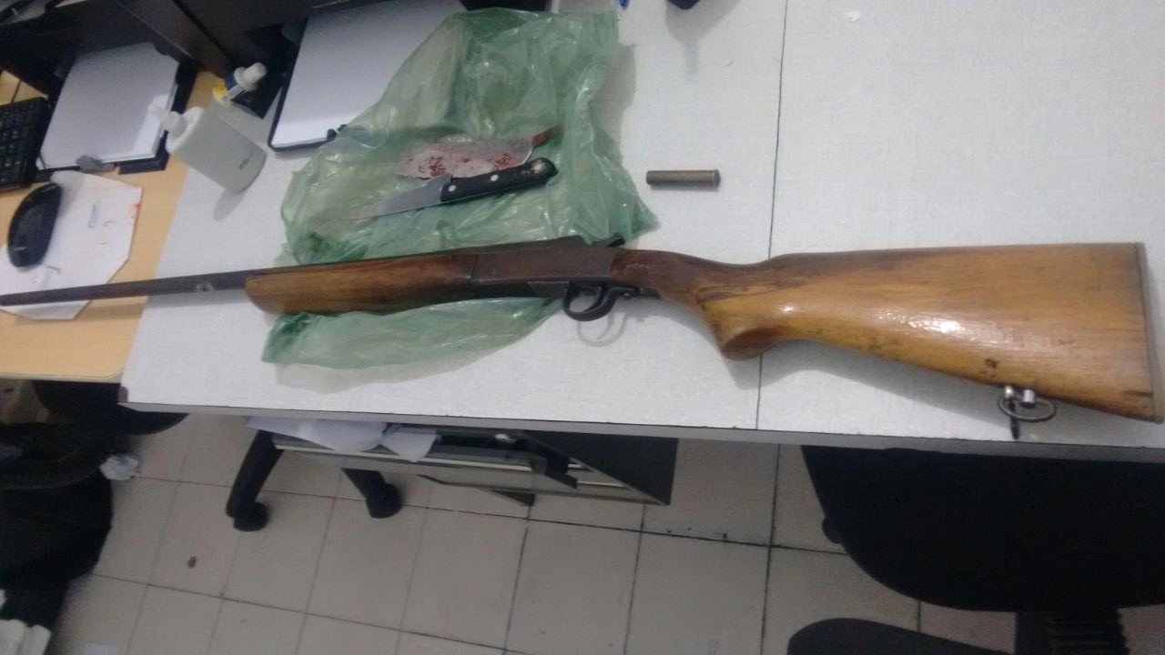 Armas apreendidas após o homicídio