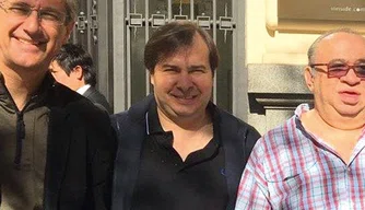 Os deputados Rogério Rosso, Rodrigo Maia e Heráclito Fortes, em Madri.