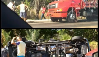 Acidente envolvendo dois veículos na BR343.
