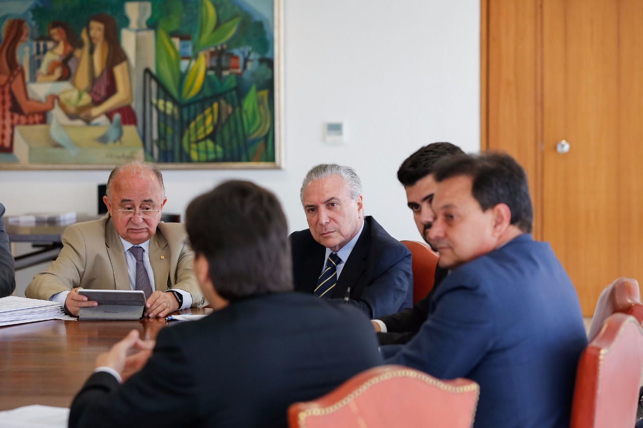 Júlio César, durante a reunião com Presidente Temer.