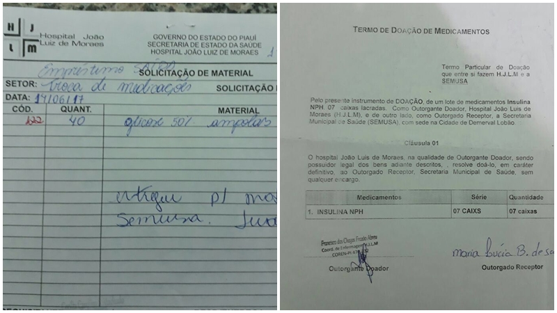 Documentos sobre doação de medicamentos