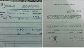 Documentos sobre doação de medicamentos