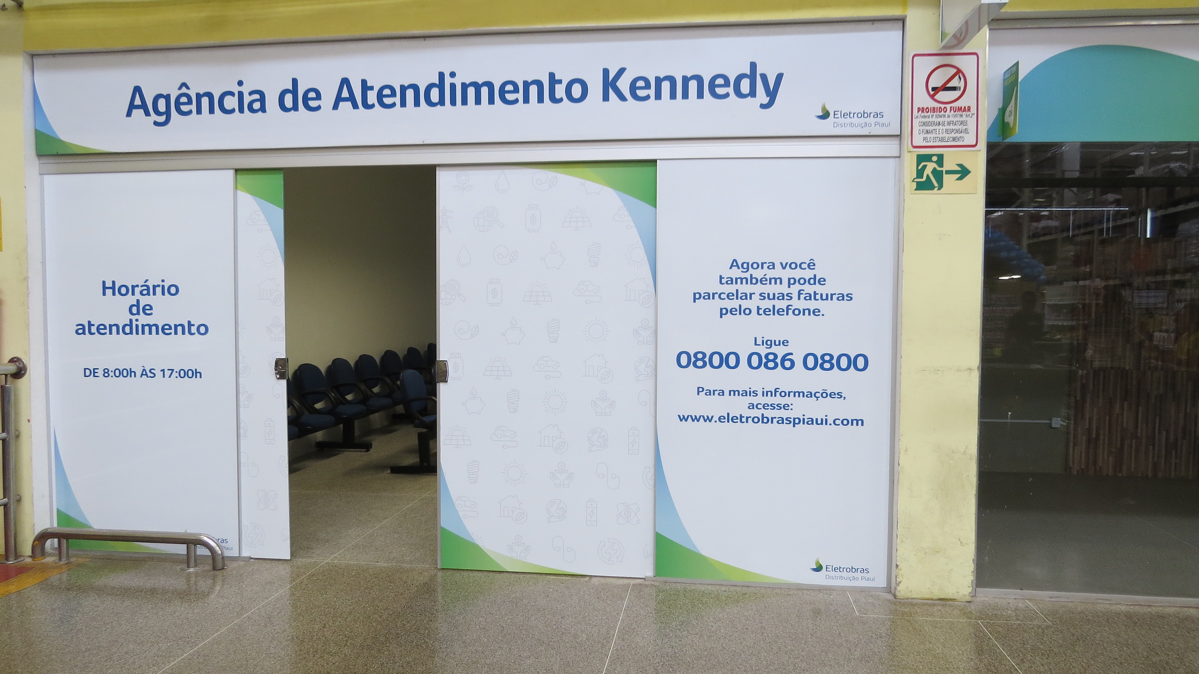 A nova agência fica dentro de um supermercado na Avenida Presidente Kennedy, no bairro Horto.