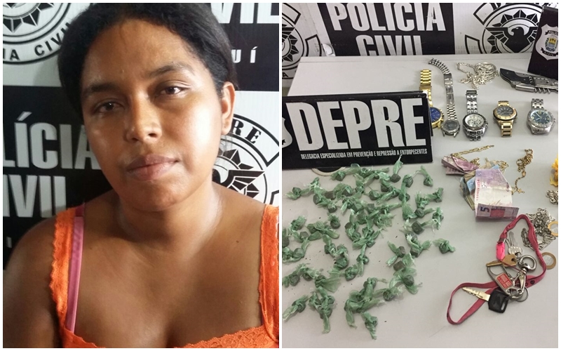 Mulher presa com drogas pela Depre