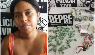 Mulher presa com drogas pela Depre