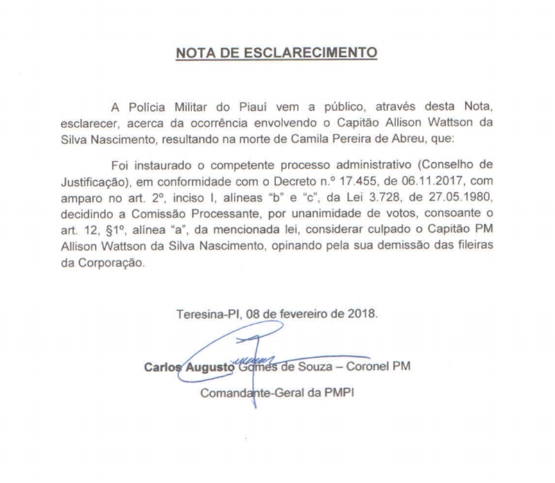 Nota de esclarecimento