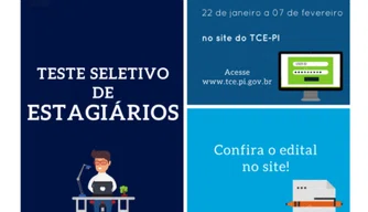 TCE divulga gabaritos preliminares e provas do concurso para vagas de estágio.