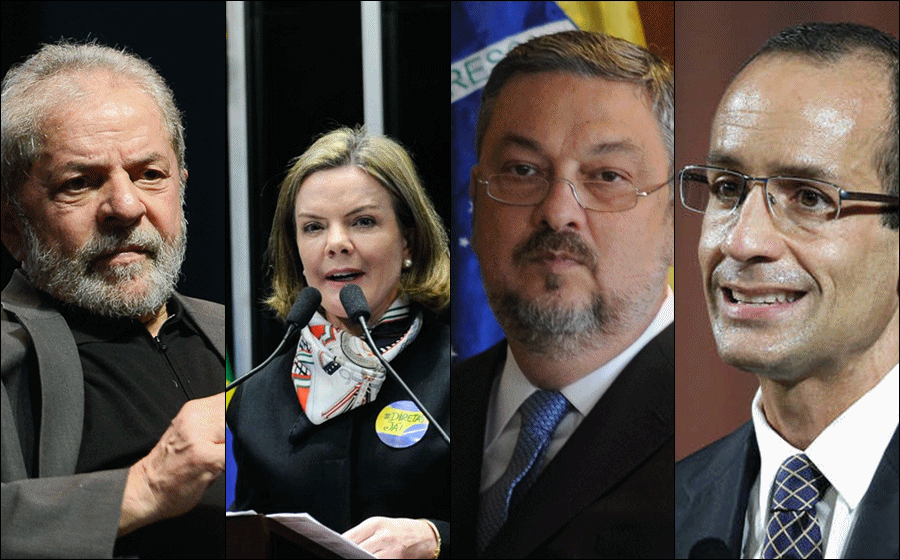 Lula, Gleisi Hoffmann, Antônio Palocci e Marcelo Odebrecht