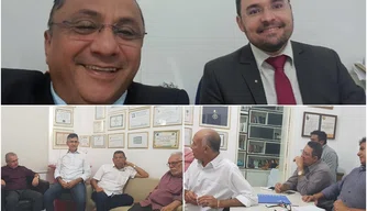 Os pré-candidatos do PT se reuniram no escritório do presidente estadual do partido.