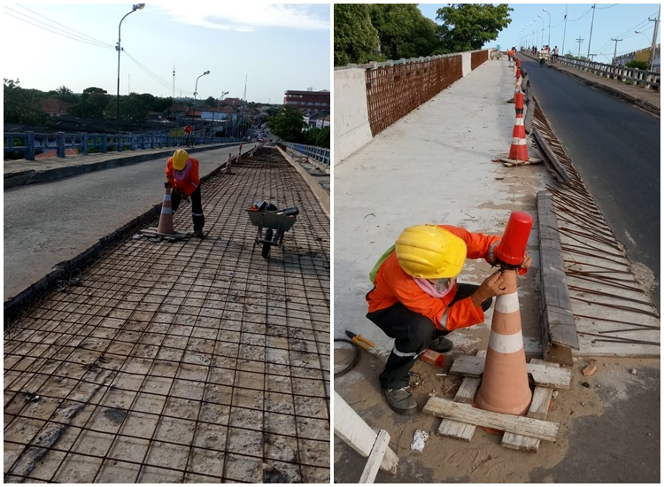 Obras da ponte Simplício Dias.