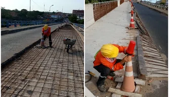 Obras da ponte Simplício Dias.