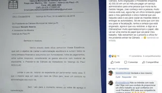 Vereadora publica sua indignação em relação à nova medida do presidente da Câmara.