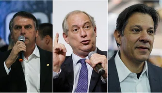 Jair Bolsonaro, Ciro Gomes e Fernando Haddad.