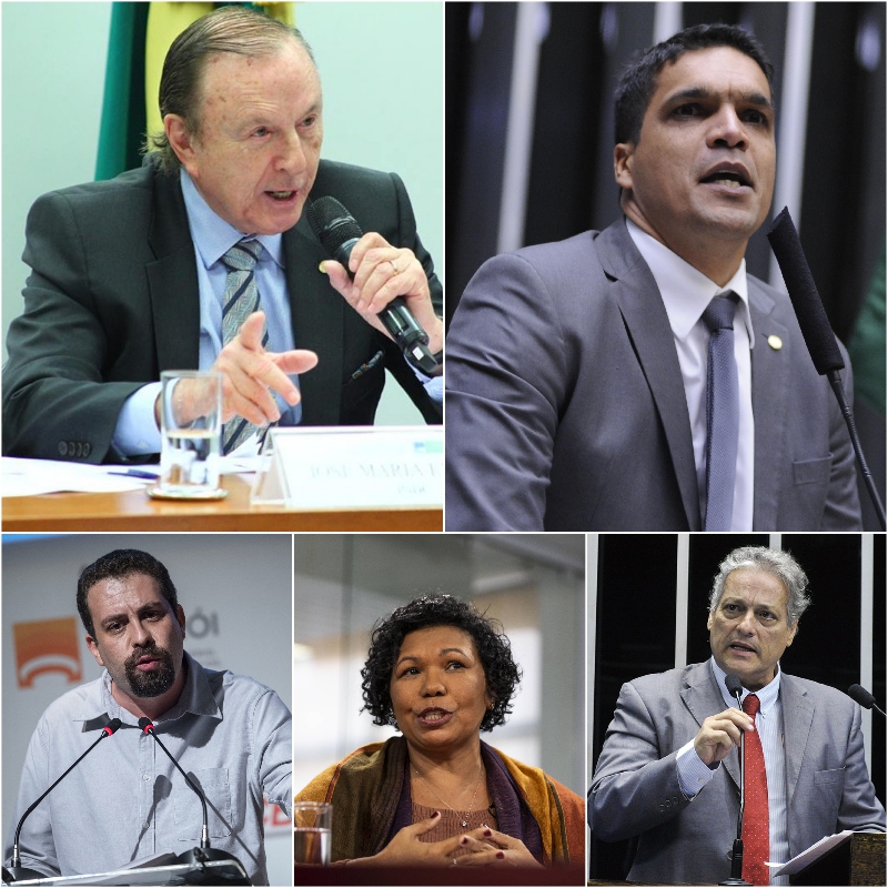 José Maria Eymael, Cabo Daciolo, Guilherme Boulos, Vera Lúcia e João Goulart Filho.