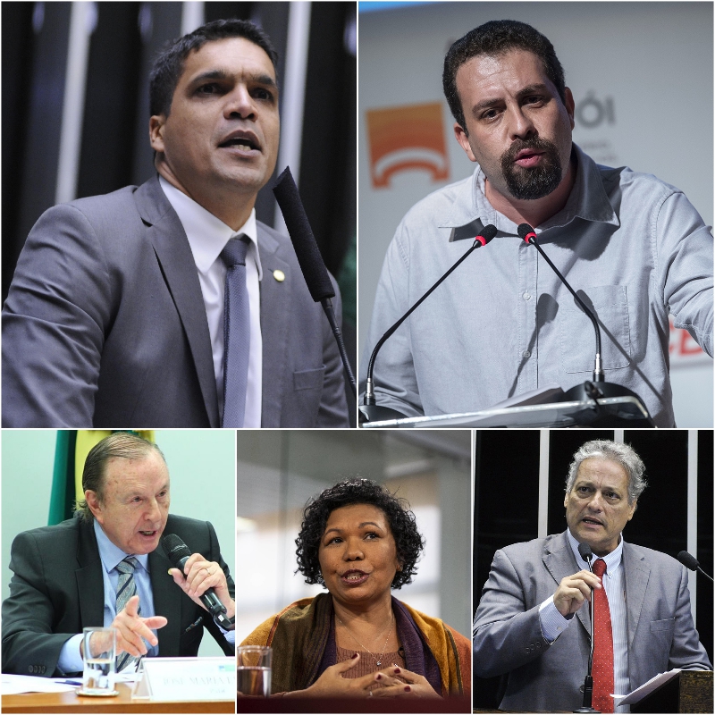 Cabo Daciolo, Guilherme Boulos, José Maria Eymael, Vera Lúcia e João Goulart Filho.