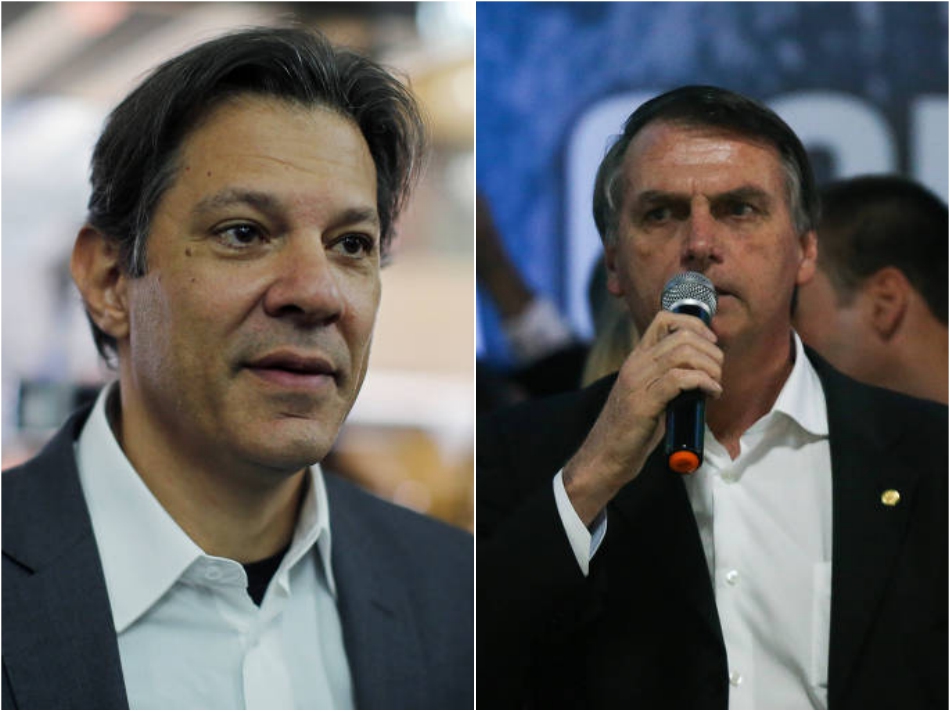 Fernando Haddad e Jair Bolsonaro.