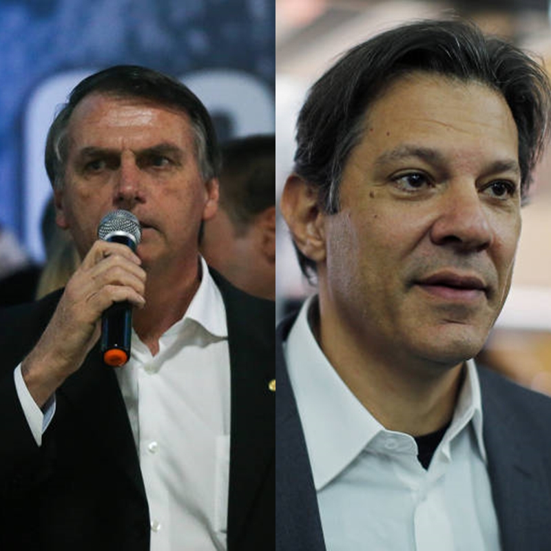 Jair Bolsonaro e Fernando Haddad.