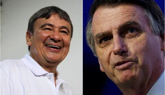 Wellington Dias e Jair Bolsonaro.