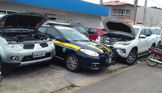 As caminhonetas possuíam restrição em sistema de ocorrência.