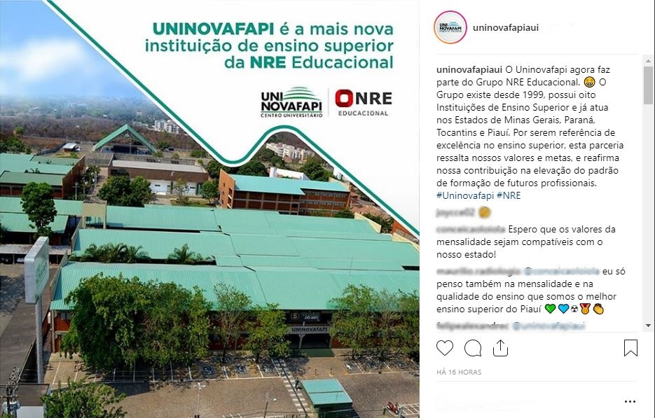 Publicação feita pelo Centro Universitário Uninovafapi