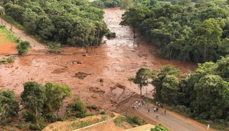 Barragem de Brumadinho que rompeu.