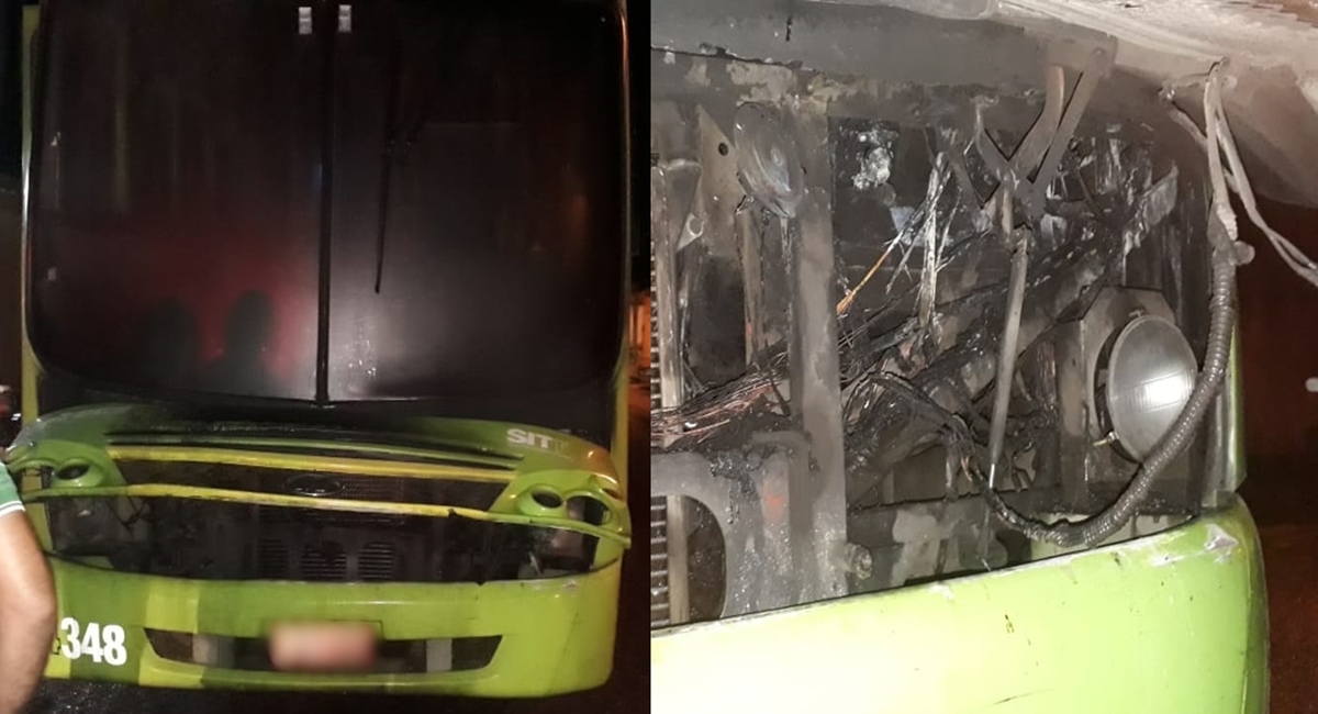 Ônibus foi incendiado no Residencial Betinho.