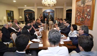 Wellington Dias em reunião com governadores e Davi Alcolumbre.