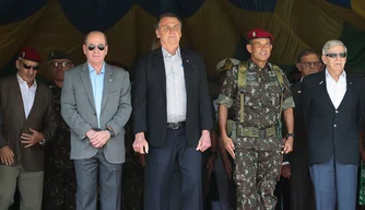 Jair Bolsonaro em evento na Vila Militar do Rio de Janeiro.