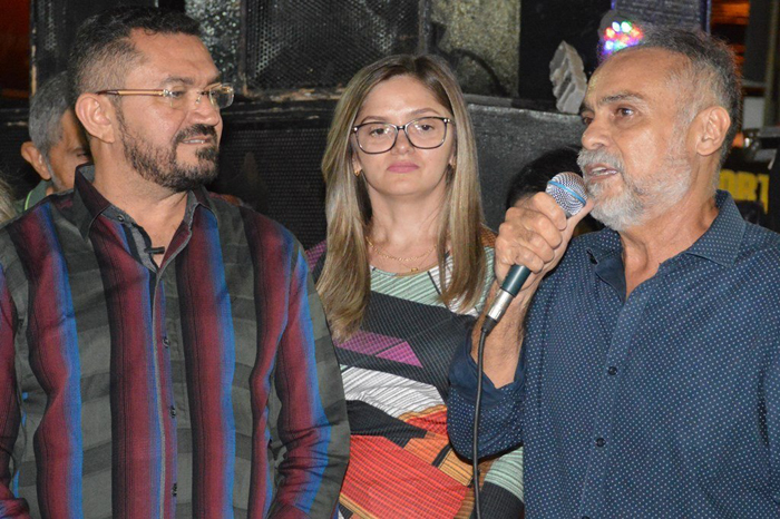 Padre Walmir, Maria Santana e Araujinho.