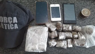 PM apreende três celulares e 1kg de maconha com jovem de 22 anos em Piripiri.