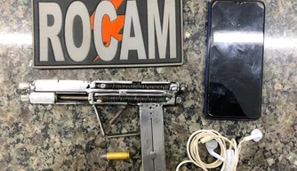 Arma de fogo e celular apreendidos pela Polícia Militar em Timon.