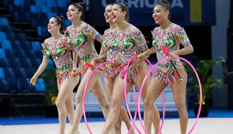 Equipe de ginástica rítmica do Brasil.