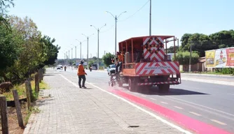 Detran realiza sinalização em vias de Floriano