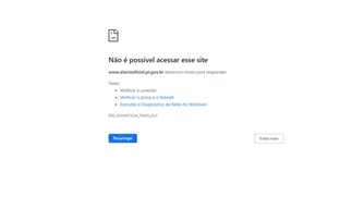 Site do Diário Oficial do Estado do Piauí fora do ar.
