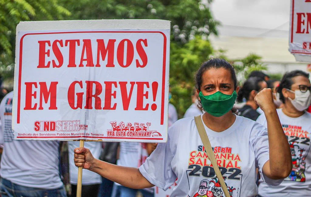 Manifestação dos trabalhadores da educação e do transporte