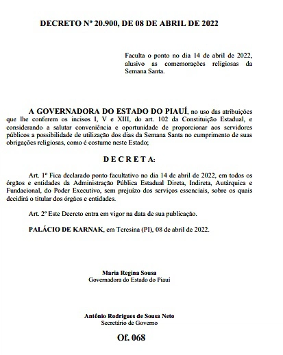 Decreto Estadual Nº 20.900.