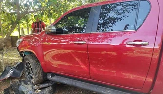 Carro do empresário utilizado por criminosos durante a fuga.