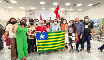 Patrícia Vasconcelos e Regina Sousa no evento da Agricultura Familiar