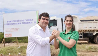 Vereadora Thanandra Sarapatinhas (Patriota) e Rafael Fonteles (PT)