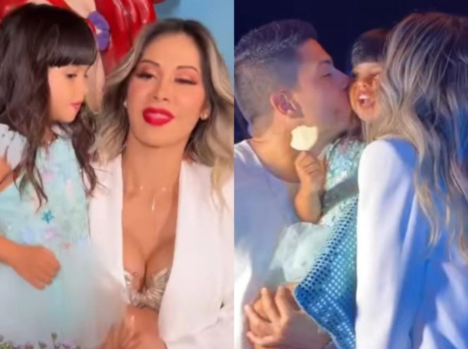 Arthur Aguiar e Maíra Cardi comemoram aniversário de 4 anos da filha Sophia.