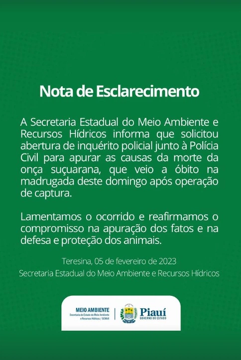 Nota de Esclarecimento da Semar.