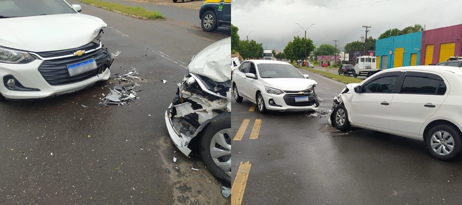 Colisão entre carros na BR 316 em Picos.