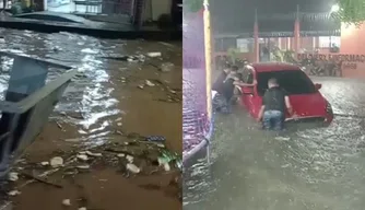 Estragos provocados pela forte chuva em Teresina.