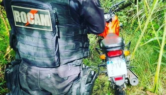 Motocicleta recuperada em Timon pela Rocam-PI.