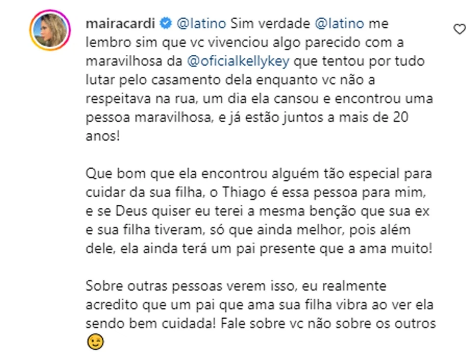 Maíra Cardi detona Latino