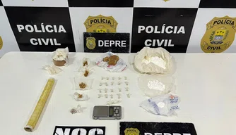 Entorpecentes apreendidos pela Polícia Civil em Teresina.;